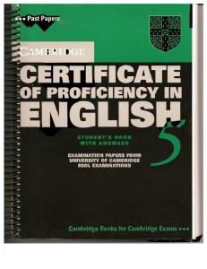 Cambridge CPE Certificate of Proficiency in English 5