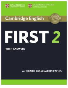 Cambridge English First 2 Student's Book With Answers
