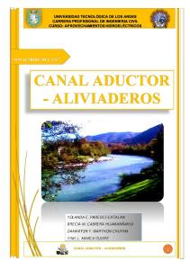Canal Aductor - Aliviaderos: Noviembre Del 2017