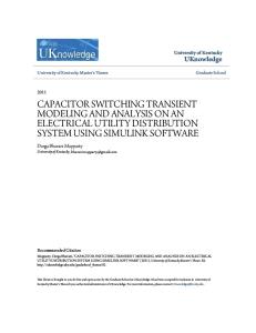 Capacitor Switching Transient Modeling and Analysis on an Electri