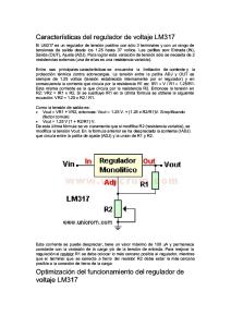Características Del Regulador de Voltaje LM317