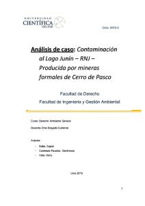 Caso Del LAgo Junin y Su Contaminación Con La Normativa Peruana