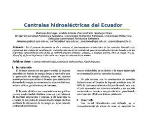 Centrales Hidroelectricas en El Ecuador