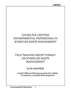 CePSWaM Training Report Format