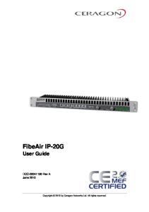 Ceragon FibeAir IP-20G User Guide 8.0 Rev A