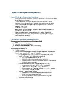 Chapter 12 – Management Compensation