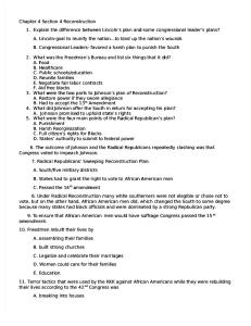 Chapter 4 Section 3 Reconstruction Answers
