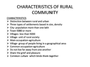 Characteristics of Rural Community