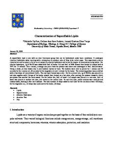 Characterization of Saponifiable Lipids