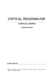Charles Correa - Critical regionalsim