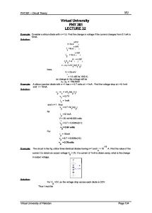 Circuit Theory - PHY301 Handouts Lecture 32