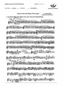 Clarinet Audition Excerpts