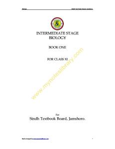 Class XI Biology Notes first year sindh board