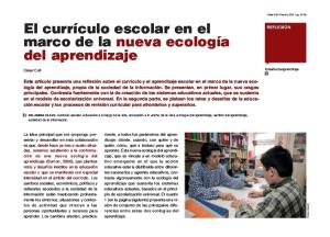 Coll, Cesar - El Currículo Escolar en El Marco de La Nueva Ecología Del Aprendizaje