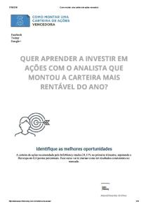 Como Montar Uma Carteira de Ações Vencedora - 2