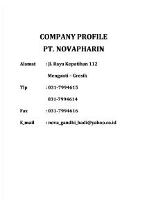 Company Profile Pt. Novapharin