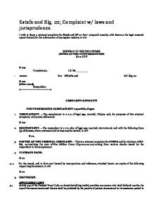 Complaint Affidavit - Estafa and BP 22