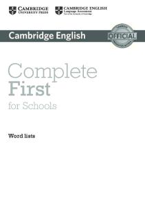 Complete First for Schools Wordlist