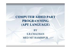 Computer aided part programming