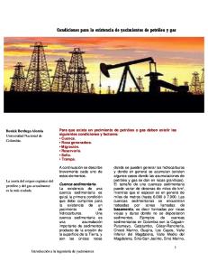 Condiciones para la existencia de yacimientos de petróleo y gas