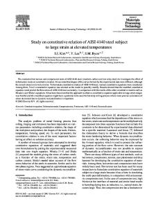 Constitutive Equation for AISI4140 Steel Applicable to a Wide Range of Strain Rates at Elevated Temperatures