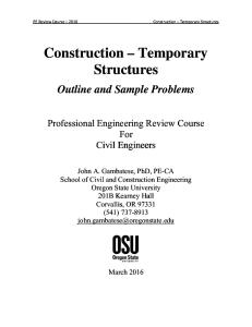 Construction-Temporary Structures Outline and Problems