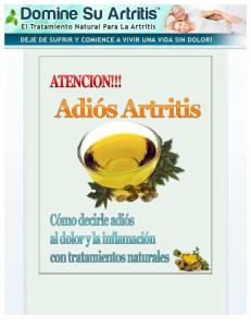 Contra El Dolor de La Artritis Con Tratamientos Naturales