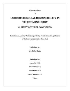 Corporate Social Responsibility in Telecom Industry