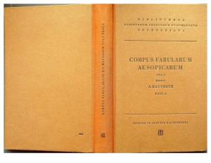 Corpus Fabularum Aesopicarum Vol. 1.2 (1956)