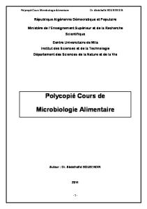 Cours Microbiologie Alimentaire BOUBENDIR Abdelhafid CUM 2014 PDF (1)