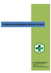 Cover Panduan Manajemen Resiko Klinis