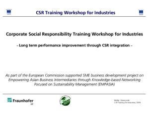 CSR systematic long term performance improvement - handout