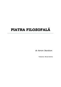 Davidson, Avram - Piatra filozofala.doc
