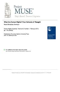 Dembour, Marie-Bénédicte - What are human rights: four schools of thought