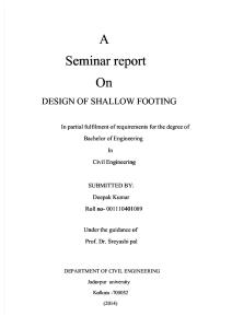 Design of Shallow Footing