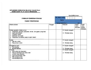 Detasemen Kesehatan Wilayah 13.04.02 Palu Rumah Sakit Tk. Iv 13.07.01 Wirabuana
