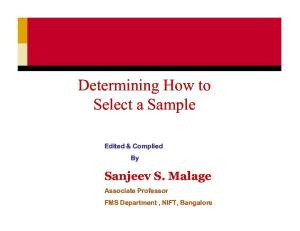 Determining How to Select a Sample