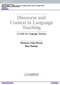 Discourse and Context in Language Teaching a Guide for Language Teachers Paperback Frontmatter