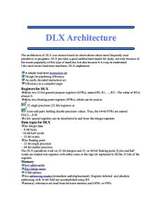 Dlx Architecture