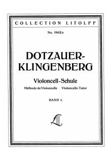 Dotzauer - Cello Method Vol. 1