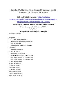 Download Full Solution Manual Assembly Language for x86 Processors 7th Edition by Kip R. Irvine SLP1044