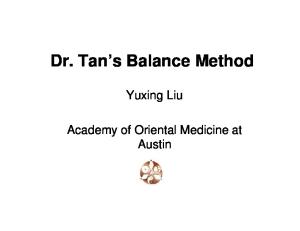 Dr. Tan's Balance Method