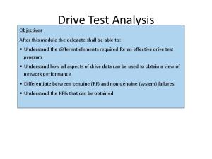 Drive Test Analysis