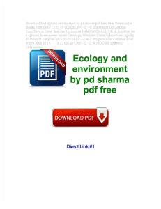 Ecology and Environment by Pd Sharma PDF Free