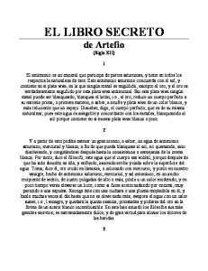 El Libro Secreto De Artefio