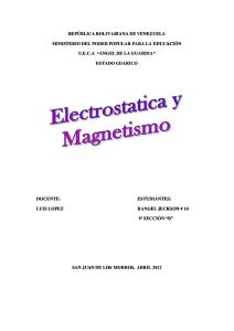 ELECTROSTATICA Y MAGNETISMO