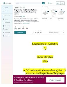 Engineering of alphabets by bahaa dergham montreal math quebec canada