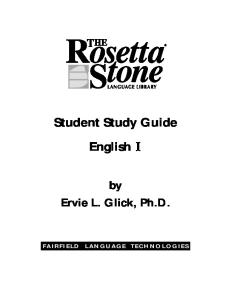 English I Study Guide