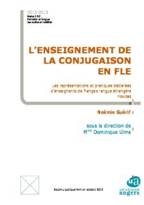 Enseignement Conjugaison FLE Representations D-Enseignants Guerif-2012