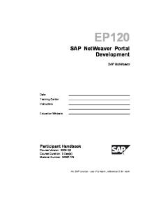 EP120 SAP NetWeaver Portal Development